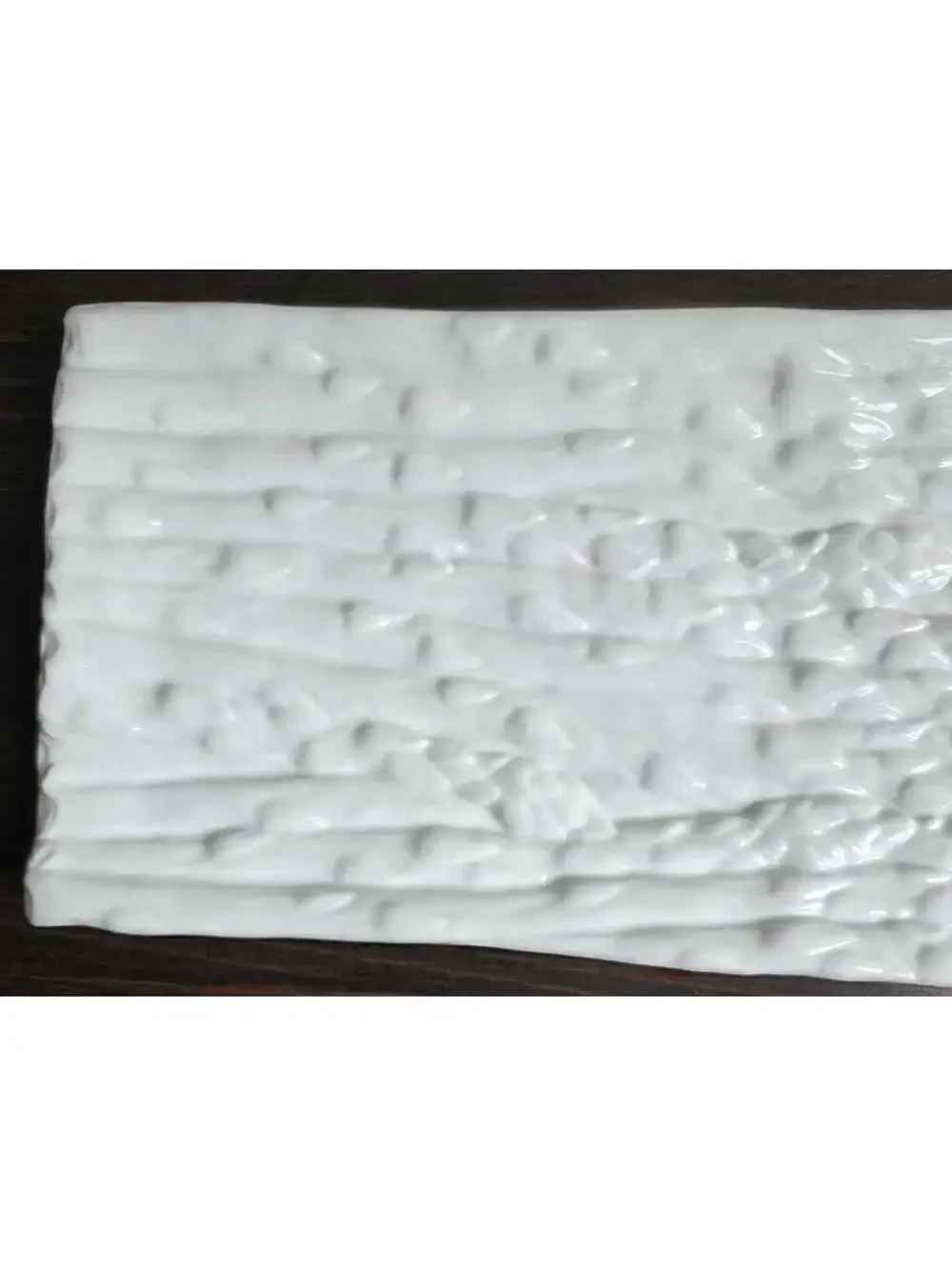 Everyday White™ Porcelain Asparagus Serving Platter Raised Asparagus Design Tray